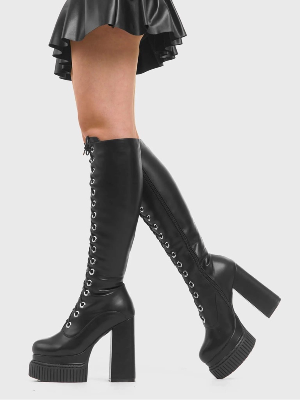Lamoda Lace-Up PLATFORM KNEE HIGH
BOOTS